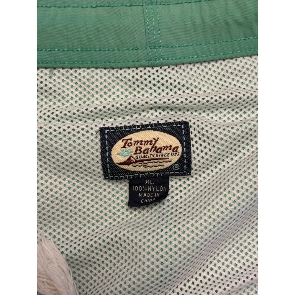 Tommy Bahama Swim Trunks Mens XL Green Marlin Logo Mesh Lined Nylon Shorts